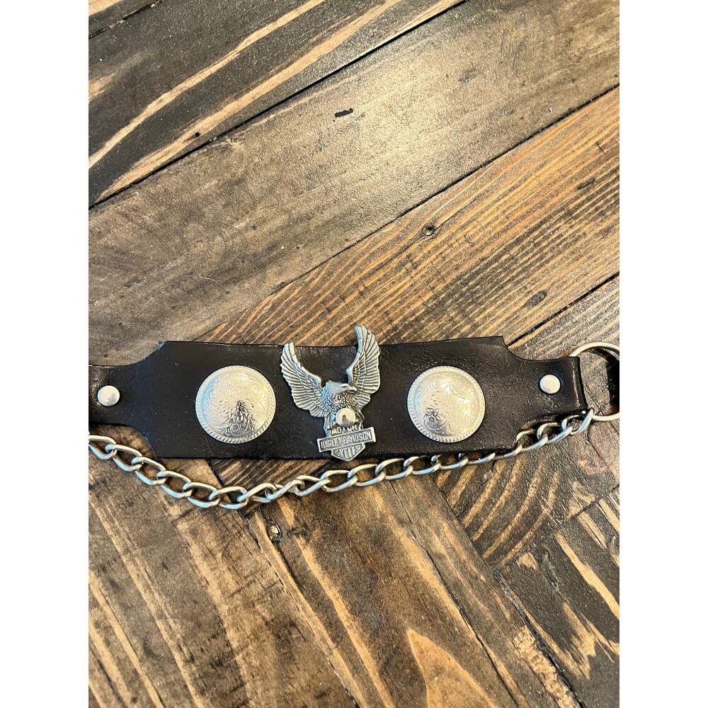 Harley Davidson Motorcycle Biker Core Chocker Collar Necklace Black Leather Punk